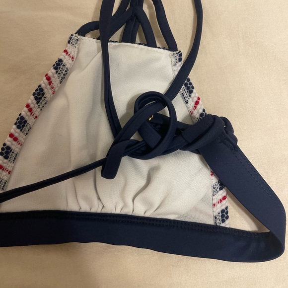 Xhilaration Navy, White & Red Striped swim suit - Picture 8 of 11